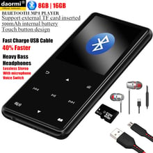 2,4 "беспроводной Bluetooth 4,1 HiFi HD MP3 MP4 плеер, без потерь стерео Бас микрофон наушники, кабель быстрой зарядки, динамик FM Запись и TF слот 2024 - купить недорого