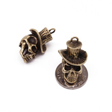 1PC Brass Hat Skull Knife Beads Lanyard Pendant Keychain Key Chain Ring DIY Decorative Accessories EDC Multipurpose Pendant 2024 - buy cheap