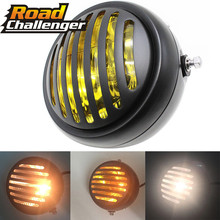 Motorcycle Headligh For Harley Cafe Racer Chopper Bobber CG125 GN125 Motorcycle Metal Retro Grill Front Headlight 2024 - buy cheap