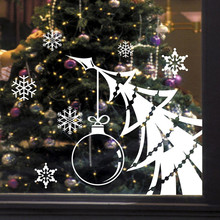 Feliz natal árvore da neve removível casa janela de vinil adesivos de parede decoração decalque adesivo de parede vidro loja porta festival 2024 - compre barato