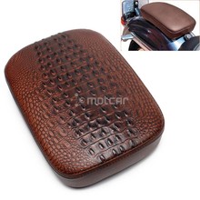 1xBrown Pillion Pad Suction Cup Solo Crocodile Leather Style Rear Seat for Harley Sportster Softail Slim FLS Touring XL 883 1200 2024 - buy cheap