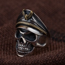 Solid 925 Silver Eagle Commander Ring PUNK Jewelry Man Ring Vintage Sterling Silver Skull Ring 2024 - buy cheap
