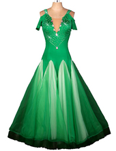 Vestidos de baile de salón de talla grande para mujer, borla de diamantes de imitación verde, estándar, vestido de baile de salón 2024 - compra barato