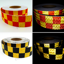 5cm X 50m Self-Adhesive Shining Reflective Sticker Warning Tape Printing Check for Cars Safety 2024 - buy cheap