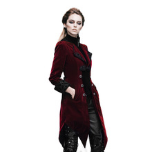 Gothic Women's Coat Steampunk Court Loyal Long Jackets Embroidery Printed Pocket Jacket Black Red Windbreaker Female Autumn Coat 2024 - buy cheap