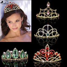Carddoor-Tiara nupcial de cristal con diamantes de imitación, accesorios para el cabello de boda, cumpleaños, graduación, adornos para el cabello 2024 - compra barato