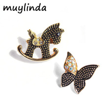 muylinda Women Collar Pin Rhinestone Hobbyhorse Butterfly Brooches and Pins Jewelry Scarf Clip 2024 - buy cheap