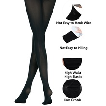 Meia-calça feminina de microfibra, meia calça com pé coberto, para balé preto, de veludo, 3 pares 2024 - compre barato