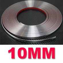 10MM X 15M  Car Chrome Styling Decoration Moulding Trim Strip Tape Auto DIY Protective Sticker Adhesive Fits Most Car NEW 2024 - buy cheap