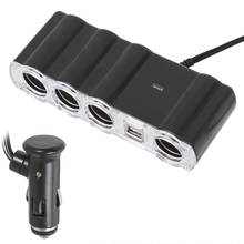 5A 12V - 24V  50-60Hz 4 Way Black Multi Socket Car Charger Vehicle Cigarette Lighter Splitter Dual-USB Ports Plug Adapter 2024 - buy cheap