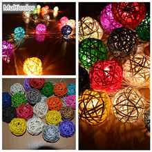 Multicolor RGB  rattan ball string lights garland, party wedding home bedroom patio decoration, xmas gift,night light 2024 - buy cheap