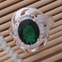 AR417  sterling silver color color   ring,  silver color color   fashion jewelry, elegant green stone /ataajkha arxajjea 2024 - buy cheap