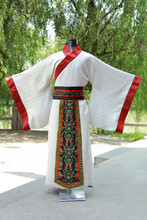 Chinese Men Traditional Costume Male Long White Robe +belt Chinese Hanfu Dance Costume for Man Stage National For Costume 89 2024 - buy cheap