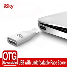 Адаптер-переходник iSky TYPE C Male-USB Female для USB C-USB (Male-Female), адаптер-переходник OTG 2024 - купить недорого