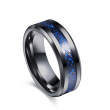ERLUER Dragon Rings For Men Stainless Steel Blue Black Gold Color Carbon Fibre Punk Biker Men's Ring Jewelry dragon grain Bague 2024 - buy cheap