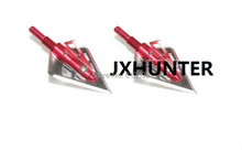 6pk Red Fighter 4 Blades 100GR arrow points broadheads for compound bow hunting 2024 - buy cheap