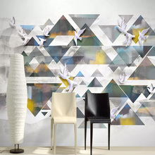 Papel tapiz 3D personalizado, pintura decorativa de paisaje de tinta geométrica moderna para sala de estar, TV, estudio, murales de pared de sala de estar 2024 - compra barato