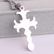Flower cross 316L Stainless Steel pendant necklaces bead chain for men women wholesale 2024 - buy cheap