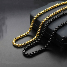 Moda simples titânio aço quadrado pérola corrente aço inoxidável banhado preto colar tendência colar jóias venda quente 2024 - compre barato