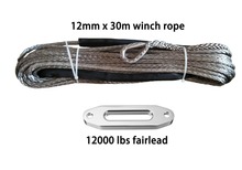 1/2" x 100'  synthetic winch rope with 12000lbs hawse fairlead for 4wd atv utv off road Boat Winch Rope, ATV Winch Accessories 2024 - buy cheap