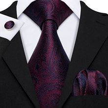 Barry.Wang Fahsion Designers Red Paisley Mens Silk Ties Gravat Hanky Box Gifts Set Ties For Men Wedding Groom Neckties LS-5167 2024 - buy cheap