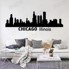 Chicago Lllinois Building Wall Stickers for Home Decor Background Art Decoration Vinyl Poster Decals Murals Quotes TA516 2024 - buy cheap