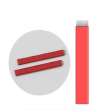 Red 0.25 mm Shading Flat Needle 14 pin Permanent Makeup Blade For Manual Eyebrow Tattoo Pen Microblading Embroidery 2024 - buy cheap