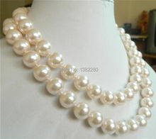 ! Among the White Sea Shell Pearl charming 10mm Necklace 35 "  JT5027 2024 - buy cheap