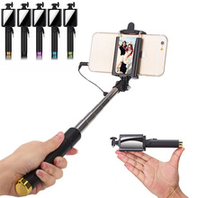Monopié extensible de mano, Mini palo de Selfie con espejo, conector de 3,5mm para teléfonos Samsung, Iphone 5, 6, 6s, Xiaomi y Huawei, superventas 2024 - compra barato