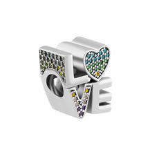 Rainbow Love Charm With CZ Fashion Beads For Jewelry Making Fits Sterling Silver Jewelry Bracelets For Woman Gift 2024 - buy cheap