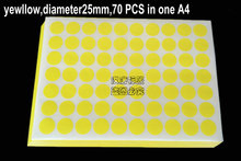 Самоклеящиеся Стикеры A4 диаметром 25x25 мм, желтые круглые Стикеры для лазерного принтера, принимаются заказы на заказ 2024 - купить недорого