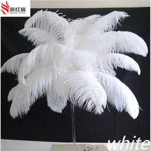Pena de avestruz branca natural, 40-45 cm/16-18 polegadas, 50 peças de pena de avestruz para decoração de casamento, penugem de alta qualidade 2024 - compre barato