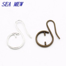 SEA MEW 20PCS 24*13mm Fashion Copper 3 Colors Ear Hook Earring Base Setting For Jewelry Making 2024 - buy cheap