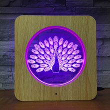 Peocock Animal 3D LED Plastic Night Light DIY Customized Lamp Table Lamp Kids Colors Gift Home Decor DropShipping 1446 2024 - buy cheap