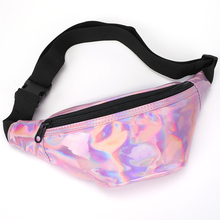 AIREEBAY Holographic Fanny Pack Female Silver Bum Bags Waist Handbags Hip Wallet Female Chest Bag Women LaserBelt Bag 2024 - buy cheap