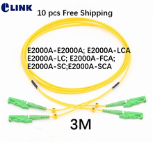10 Uds 3M E2000/fibra APC parche cable Duplex SM E2000/APC LC ST SC FC UPC APC DX monomodo óptica Puente 9/125um envío gratis 2024 - compra barato
