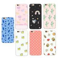 Cute Dot Soft TPU For iPhone 5s Case Plant Patterned Case For iphone 6 5 6s se 7 8 Plus X Case Cover Food Cactus Coque Shell 2024 - buy cheap