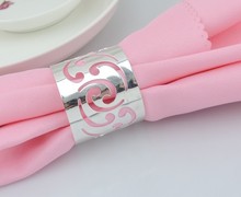 6pcs/lot  Free Shipping Alloy Silver Napkin Ring For Wedding Round Banquet Napkin Holder 2024 - buy cheap