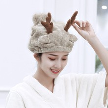 Маленькие лося милые сухие волосы шапочка полотенца для волос душевая шапочка Товары для ванной комнаты Рождественская шляпа женские купальные полотенца для мытья волос 2024 - купить недорого