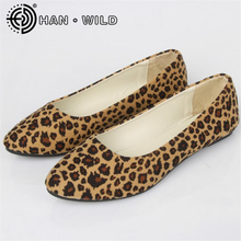 Plus Size 35-43 Women Flats Slip on Flat Shoes Leopard Woman Boat Shoes Comfortable Loafers Faux Suede Ladies Ballet Flats 2024 - buy cheap