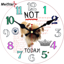 MEISTAR Fashion Round Cute Dog Wall Clocks For Children' Living Study Room Durable Decorative Animals Watches Art Clock 2024 - buy cheap