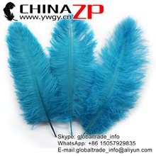 CHINAZP Wholesale 100pcs/lot 25-30cm (10-12inch) Unique Dyed Turquoise Ostrich Plumage Feathers DIY Decorations 2024 - buy cheap