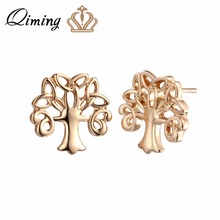 QIMING 2017 Newfashion Celtic Tree Stud Earrings For Girls Women Fashion Jewelry Family Trees Charm Ladies Vintage Earrings 2024 - buy cheap