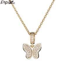 Pipitree Elegant AAA CZ Zircon Butterfly Necklace for Women Lady Copper White Gold Color Chain Necklace Pendant Luxury Jewelry 2024 - buy cheap