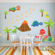 Мультяшная динозавр и яйцо забавная Наклейка на стену для детской комнаты украшение для детской комнаты ПВХ съемные обои настенные художественные наклейки домашний декор 2024 - купить недорого