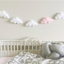 INS Nordic Felt Cloud Garlands String Baby Kids Room Decoration Wall Hanging Ornaments Nursery Decor Party Banner Photo Props 2024 - buy cheap