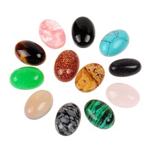 Druzy Fashion Random Natural Stone Malay Tiger Eye Opal Malachite Oval Shape Ring Face 10*14mm 24pcs/lot 2024 - buy cheap