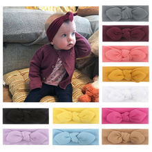 2019 New Girls Baby Toddler Turban Headband Hair Band Bow Solid Stretch Elastic Princess Accessories Headwear One Piece 2024 - buy cheap