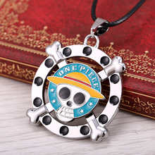 J store One Piece Luffy Rotatable Pendants Necklaces for boy men Cosplay Jewelry Necklace For Men Jewelry Best Gifts Wholesale 2024 - buy cheap