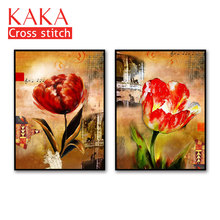 Cross stitch kits,Embroidery needlework sets with printed pattern,11CT-canvas for Home Decor Painting,Flowers Full NCKF146 2024 - compre barato